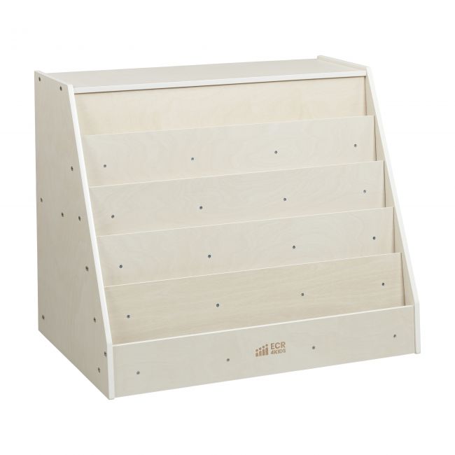 Mobile Book Display with Storage - White Wash