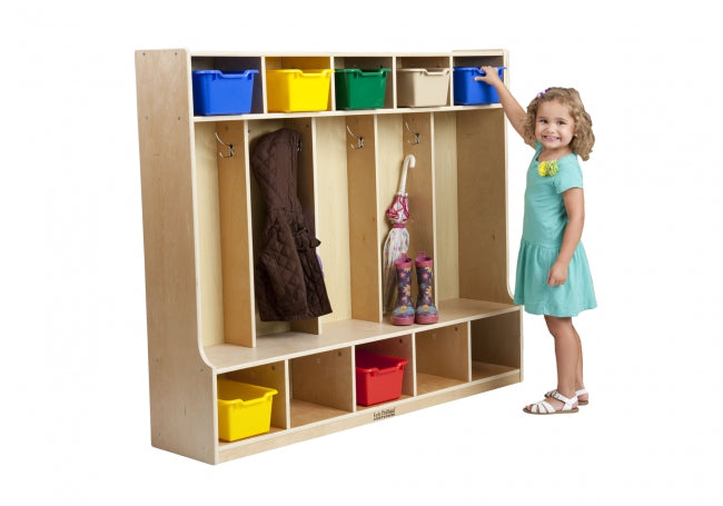 Birch 5-section Coat Locker With Bench
