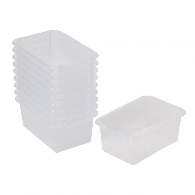Scoop Front Storage Bins 10-Pack - Clear