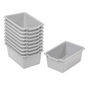 Scoop Front Storage Bins 10-Pack - Light Grey