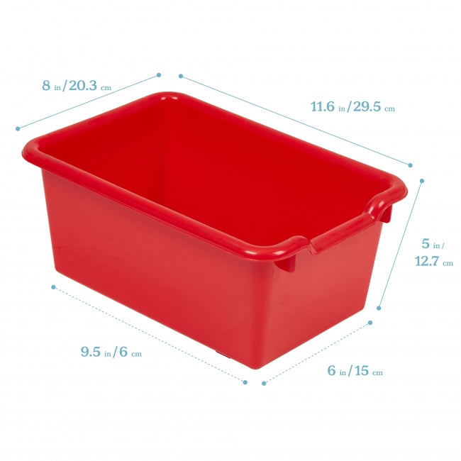 Scoop Front Storage Bins 10-Pack - Red