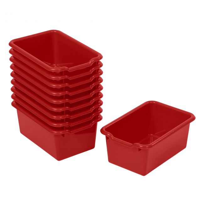 Scoop Front Storage Bins 10-Pack - Red