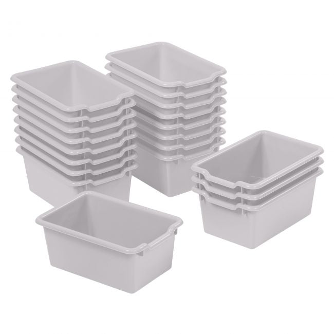Scoop Front Storage Bins 20-Pack - Light Grey