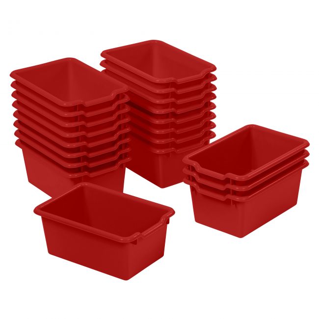 Scoop Front Storage Bins 20-Pack - Red