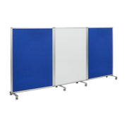 Mobile Dry-erase And Flannel Room Divider 3-panel