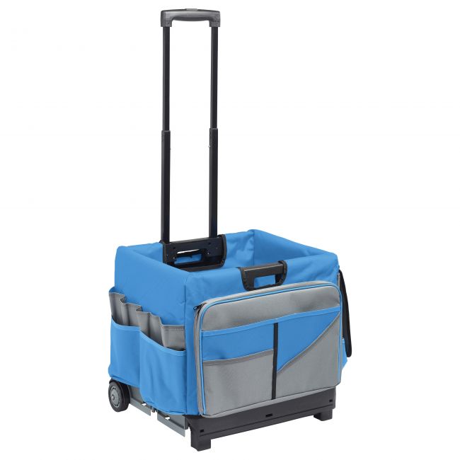 Universal Rolling Cart and Canvas Organizer - Blue/Grey