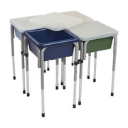 4 Station Square Sand and Water Table with Lids - Earthtone