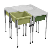 4 Station Square Sand and Water Table with Lids - Fern Green/Hunter Green