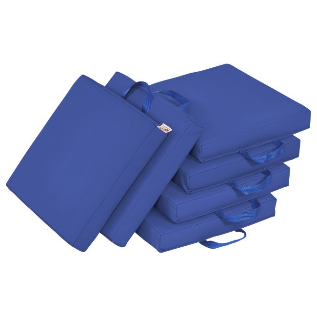 SoftZone Square Floor Cushion with Handle 6-Pack - Blue