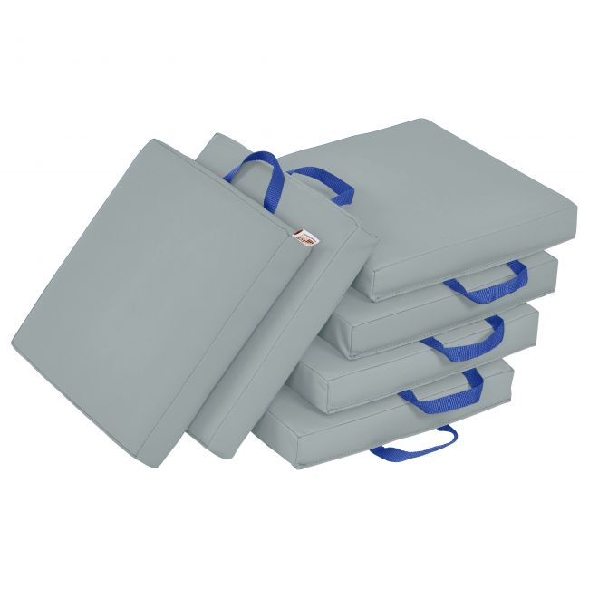 Softzone Square Floor Cushion With Handle, 6piece Grey