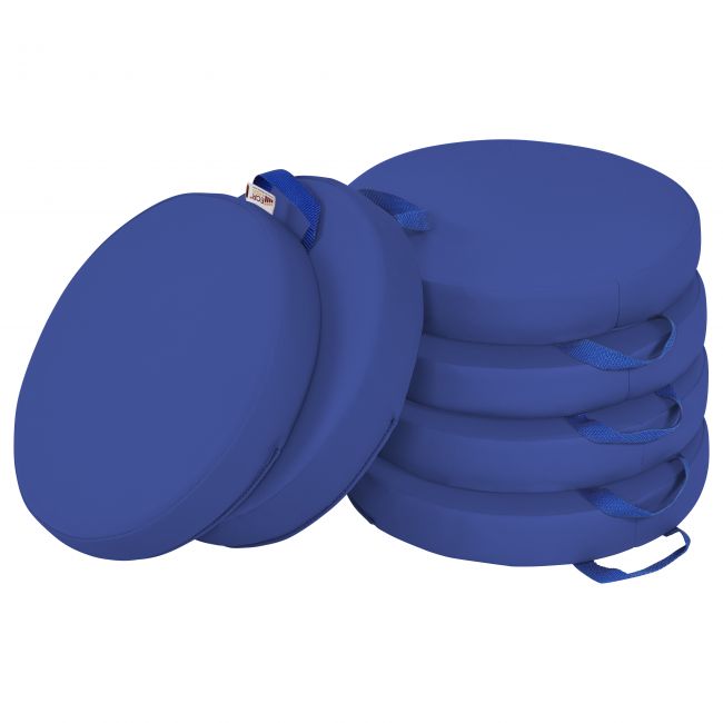 SoftZone Round Floor Cushion with Handle 6-Pack - Blue