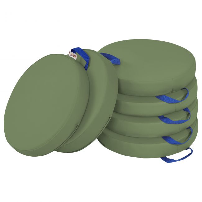 SoftZone Round Floor Cushion with Handle 6-Piece - Hunter Green