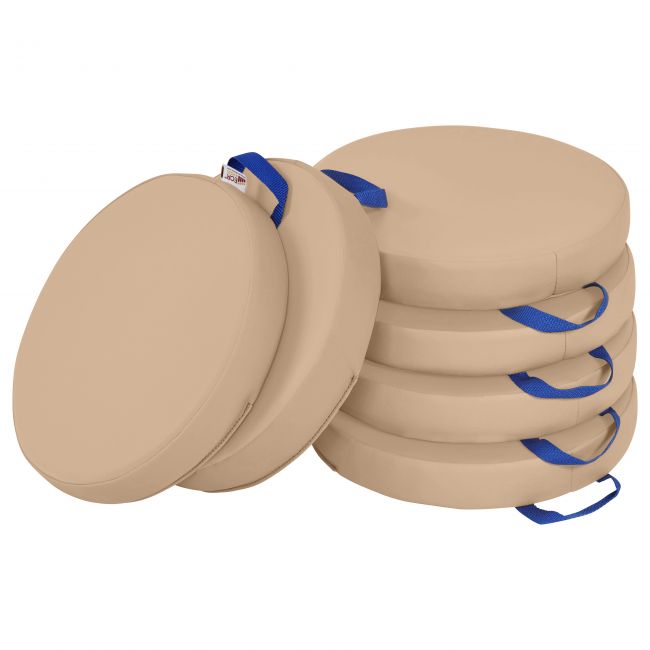 SoftZone Round Floor Cushion with Handle 6-Piece - Sand