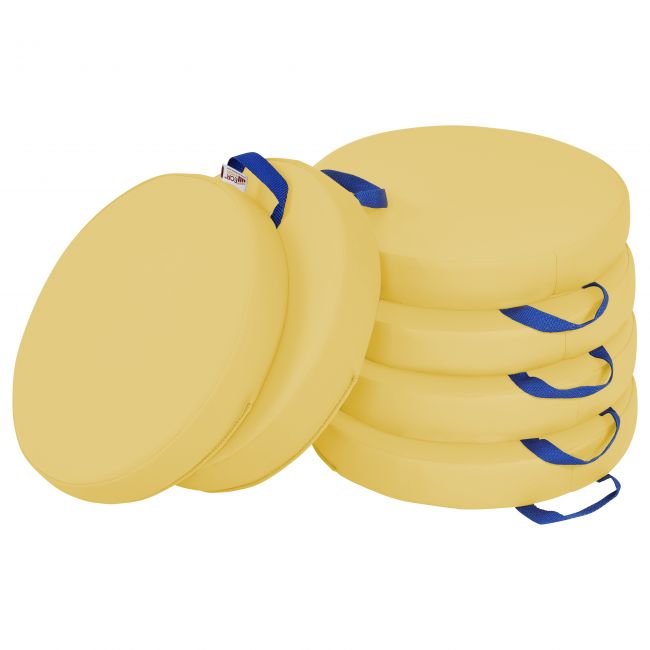 SoftZone Round Floor Cushion with Handle 6-Piece - Yellow
