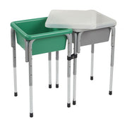 2 Station Square Sand and Water Table with Lids - Grey/Emerald