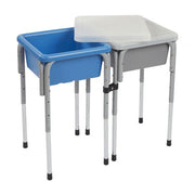 2 Station Square Sand and Water Table with Lids - Grey/French Blue