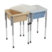 2 Station Square Sand and Water Table with Lids - Sand/Powder Blue