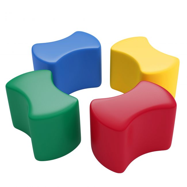 SoftZoneToddler Modular Stool Set 4-Piece - Assorted