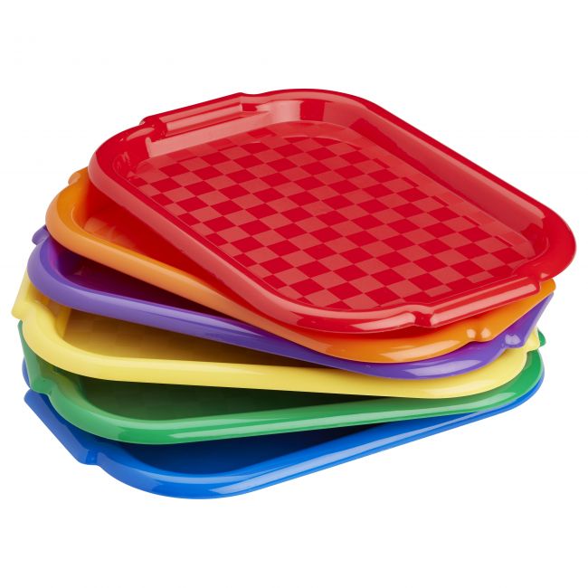 Colorful Plastic Art Trays 6-Piece - Assorted