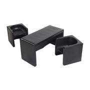Tri-Me Multipurpose Table and Chairs 3-Piece Set - Black