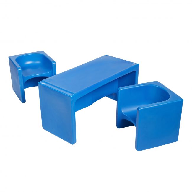Tri-Me Multipurpose Table and Chairs 3-Piece Set - Blue
