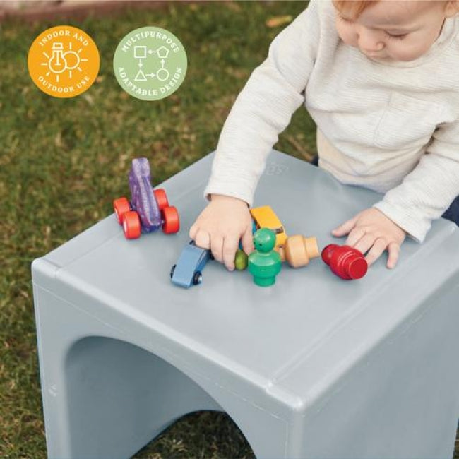 Tri-Me Multipurpose Table and Chairs 3-Piece Set - Light Grey