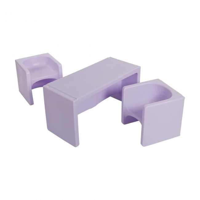 Tri-Me Multipurpose Table and Chairs 3-Piece Set - Light Purple