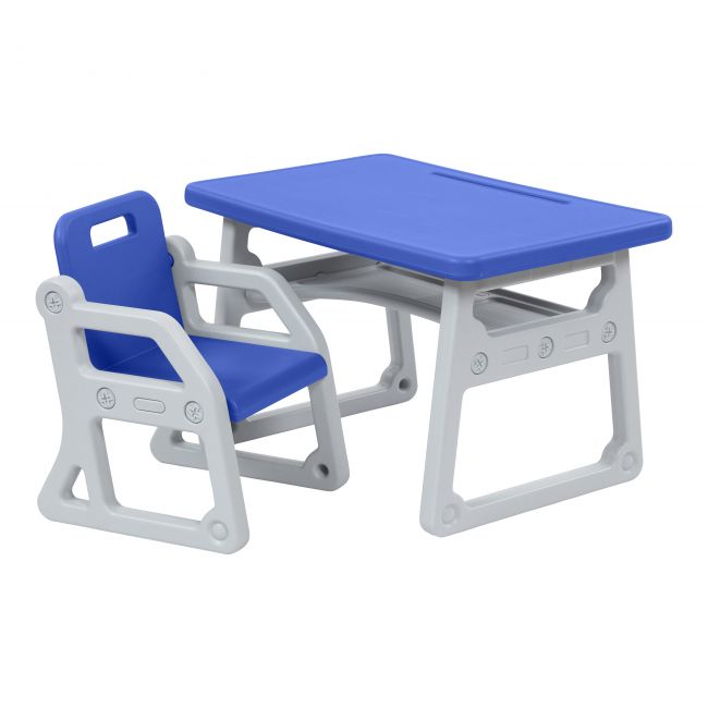 Toddler Plus Desk and Chair - Blue/Light Grey