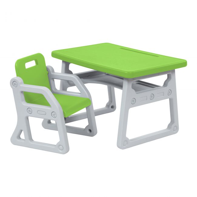 Toddler Plus Desk and Chair - Grassy Green/Light Grey