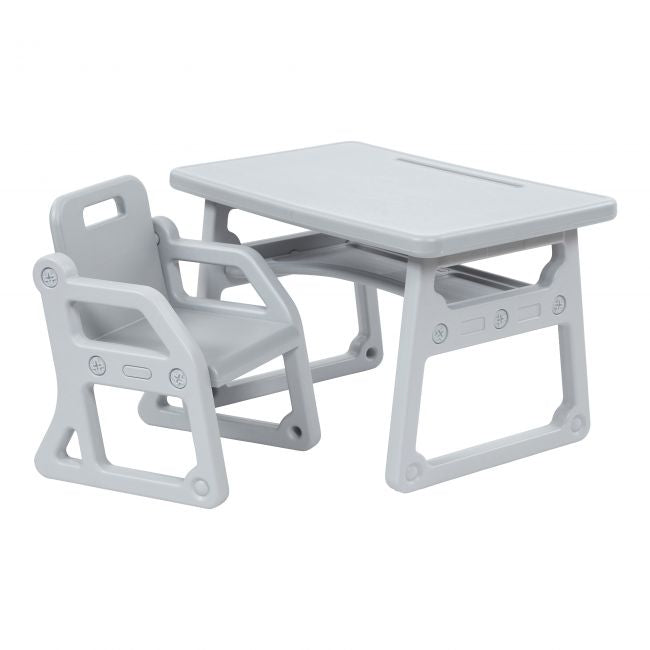 Toddler Plus Desk and Chair - Light Grey