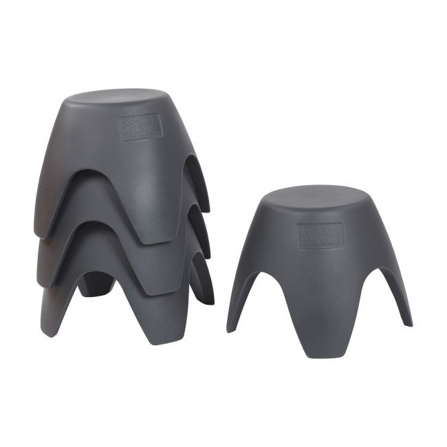 Ayana Stool Set, 4-Pack - Dark Grey