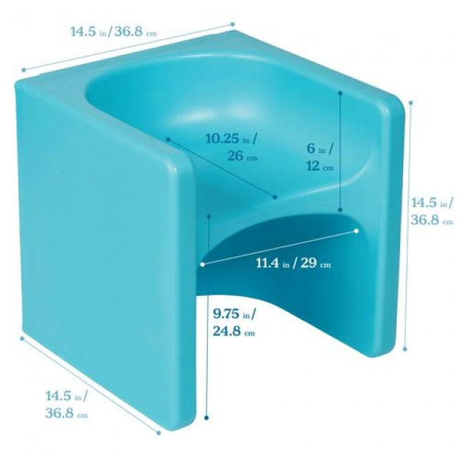 Tri-Me Cube Chair - Cyan Blue