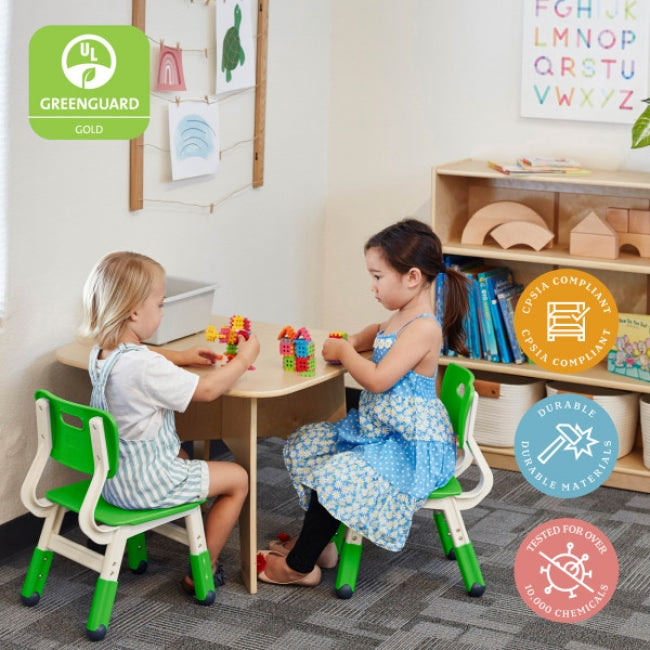 Adjustable Height Plastic Chairs 2-Pack - Grassy Green