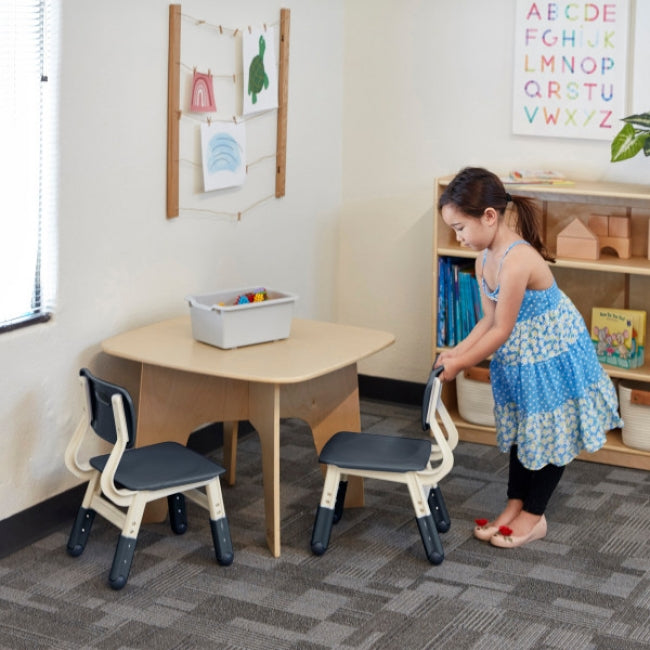 Adjustable Height Plastic Chairs 2-Pack - Grey