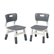 Adjustable Height Plastic Chairs 2-Pack - Grey