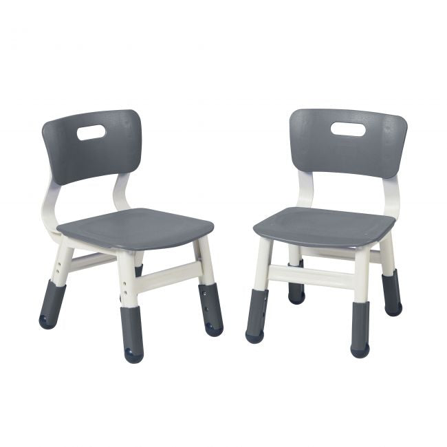 Adjustable Height Plastic Chairs 2-Pack - Grey