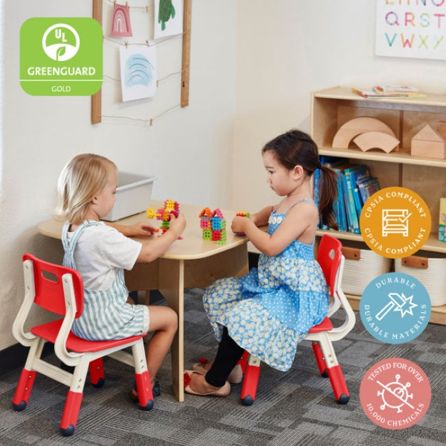 Adjustable Height Plastic Chairs 2-Pack - Red
