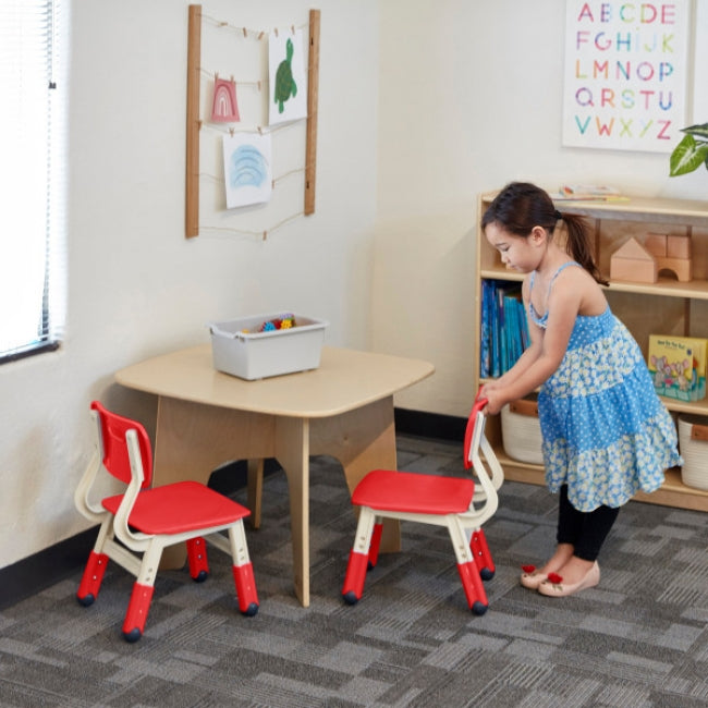 Adjustable Height Plastic Chairs 2-Pack - Red