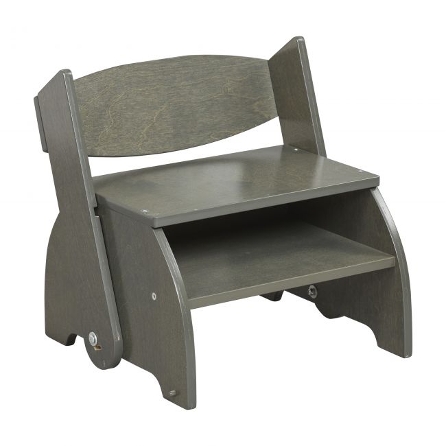 Birch Flip-Flop Step Stool and Chair - Grey Wash