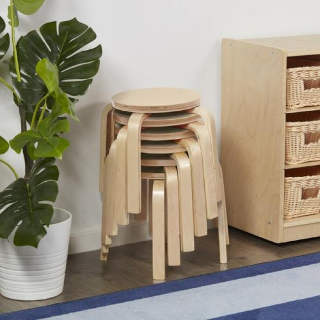 Bentwood Stools 6-Piece Set - Natural