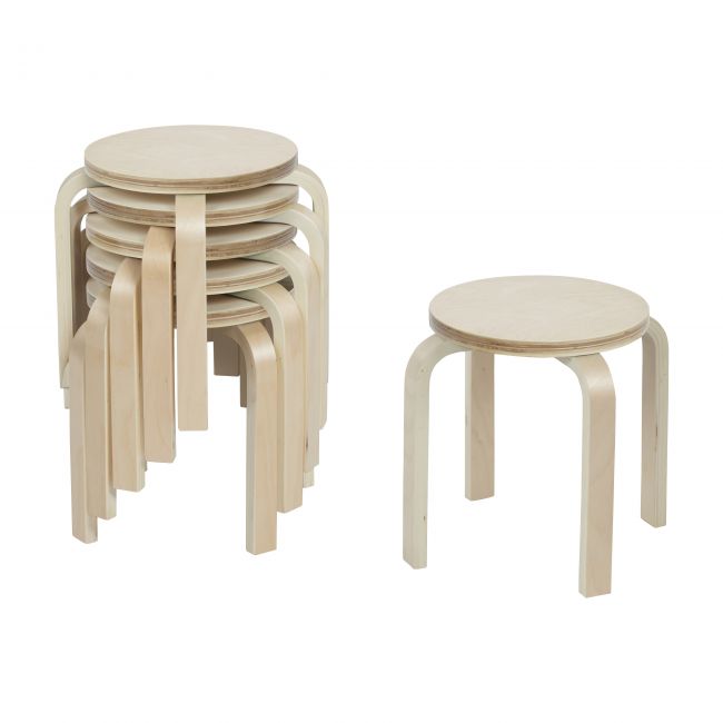 Bentwood Stools 6-Piece Set - Natural