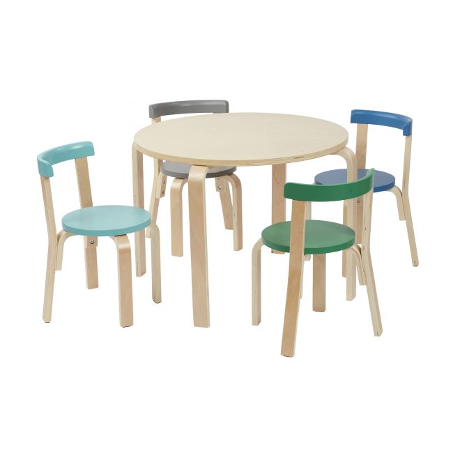 Bentwood Table and Curved Back Chair Set - Contemporary
