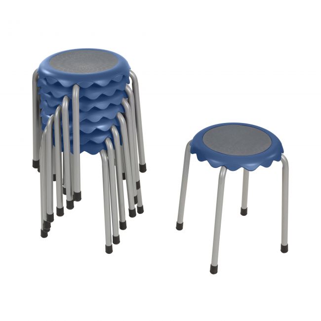 Daisy Stackable Stool 8-Piece - Blue