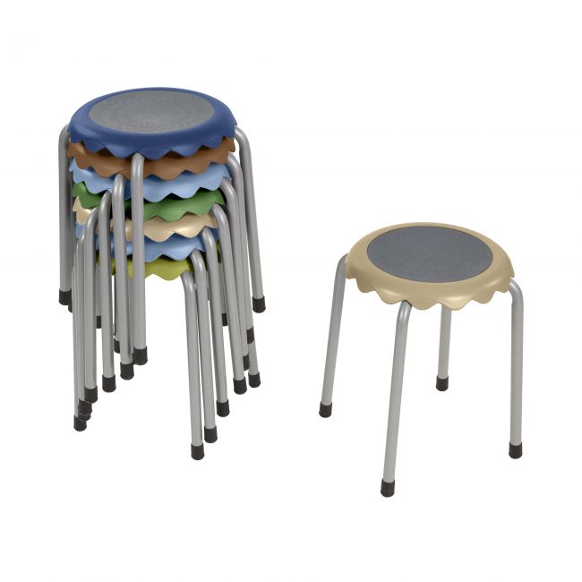 Daisy Stackable Stool 8-Piece - Earthtone