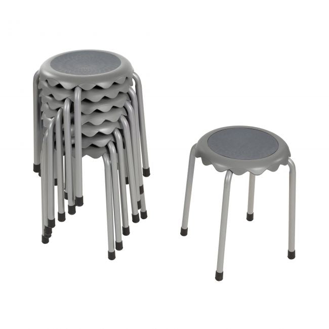 Daisy Stackable Stool Set 8-Piece - Grey