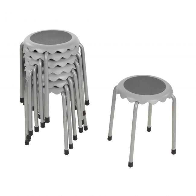 Daisy Stackable Stool 8-Piece - Light Grey