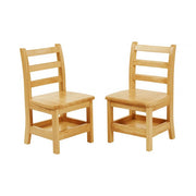 12in Three Rung Ladderback Chair with Storage 2-Pack - Assembled
