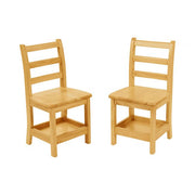 14in Three Rung Ladderback Chair with Storage 2-Pack - Assembled