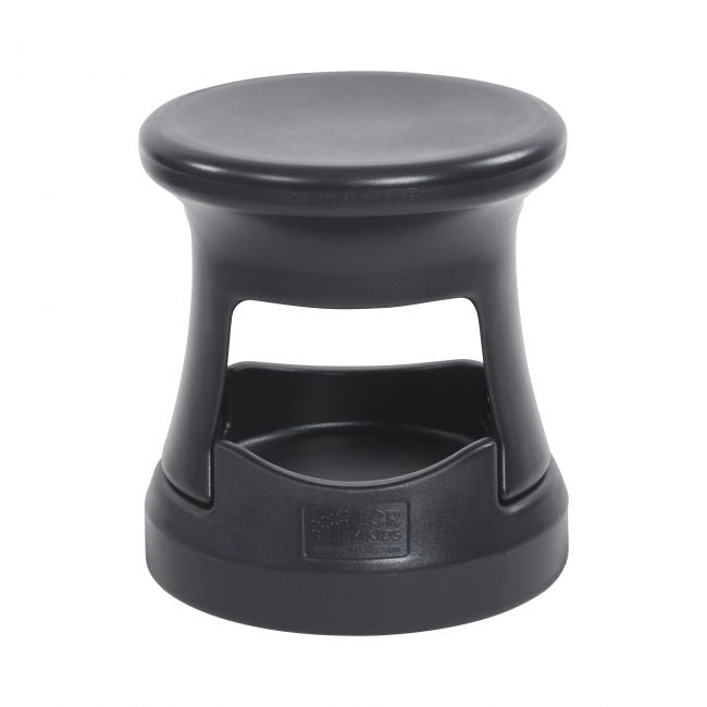 Storage Wobble Stool, Active Learning Chair, Flexible Seating, 15in Seat Height - Black