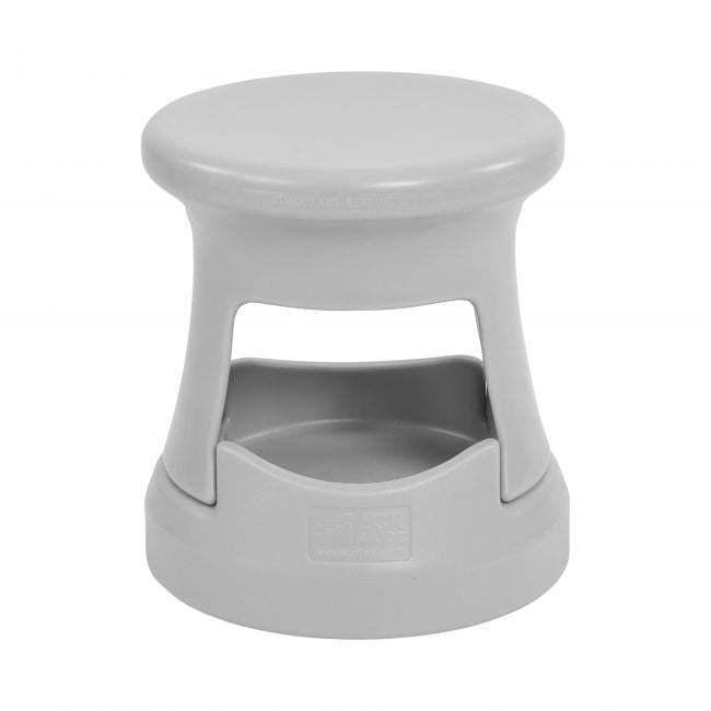 Storage Wobble Stool, Active Learning Chair, Flexible Seating, 15in Seat Height - Light Grey